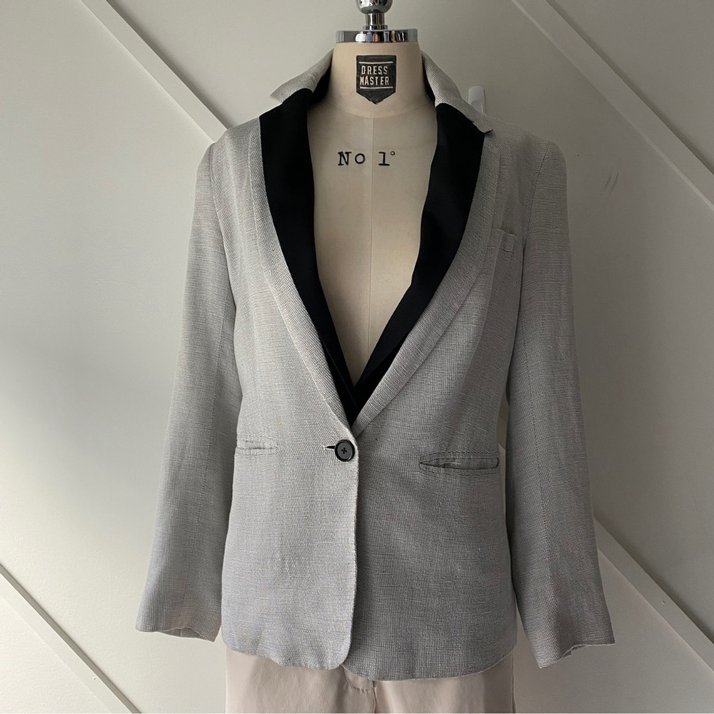 Veronica Beard Linen Blend Blazer with Detachable Lining - 1 (approx S)
